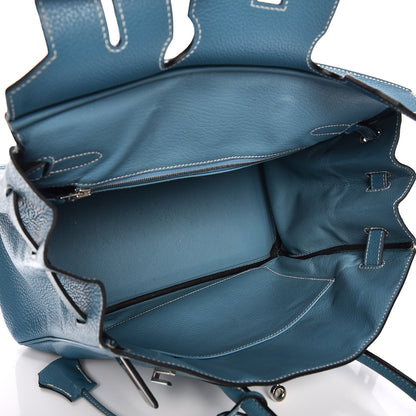 Hermes Taurillon Clemence Birkin 30 Blue Jean 7 of 35