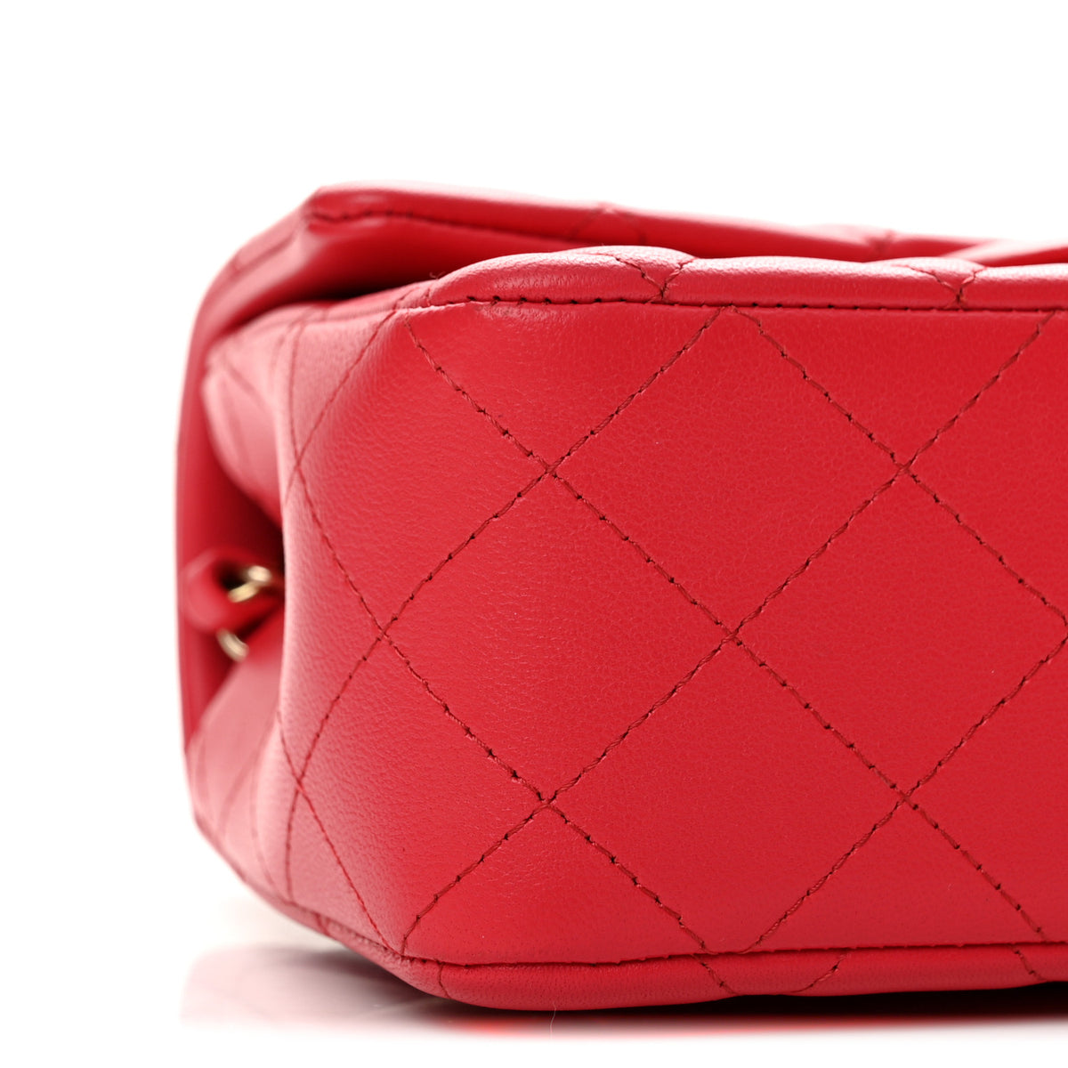 Lambskin Quilted Mini Rectangular Flap Dark Pink
