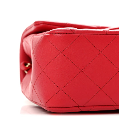 Chanel Lambskin Quilted Mini Rectangular Flap Dark Pink 9 of 13