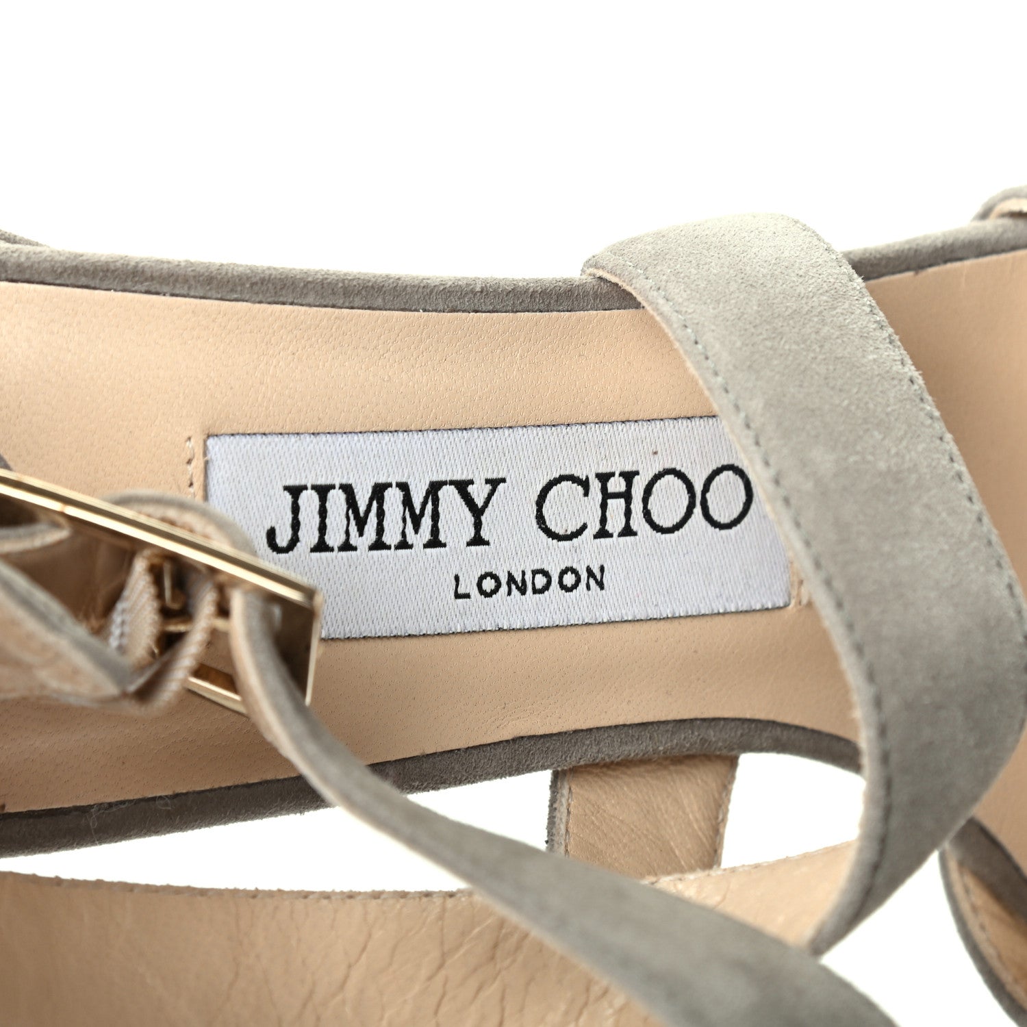 Jimmy Choo Suede Louise 85 Crisscross Sandals 35.5 Gray 7 of 7