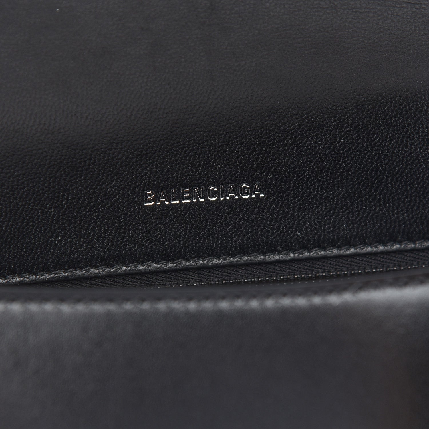 Balenciaga Shiny Box Calfskin Monochrome Small Hourglass Top Handle Bag Black 5 of 7
