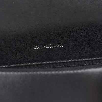 Balenciaga Shiny Box Calfskin Monochrome Small Hourglass Top Handle Bag Black 5 of 7