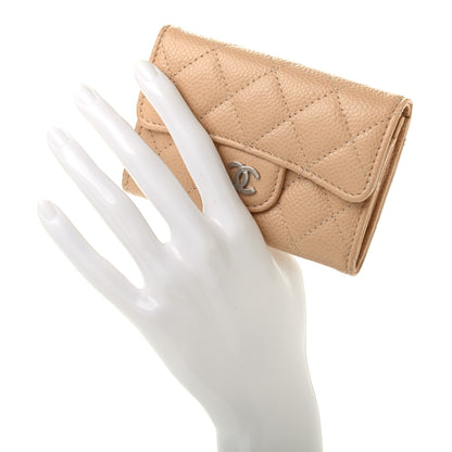 Chanel Caviar Quilted Flap Card Holder Wallet Beige 2 of 9