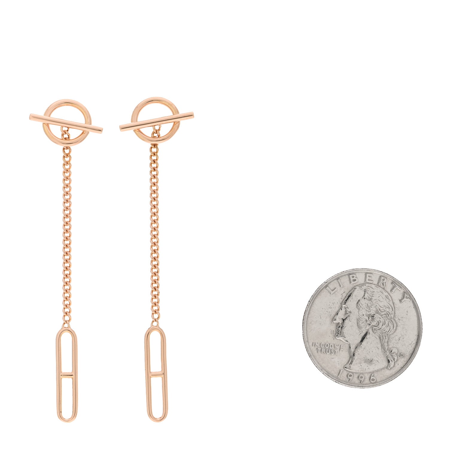 Hermes 18K Rose Gold Echappee Asymmetric Earrings 2 of 5
