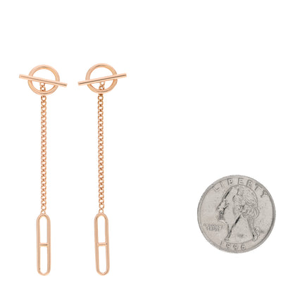 Hermes 18K Rose Gold Echappee Asymmetric Earrings 2 of 5
