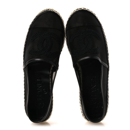 Chanel Mesh Grosgrain CC Espadrilles 35 Black 2 of 11