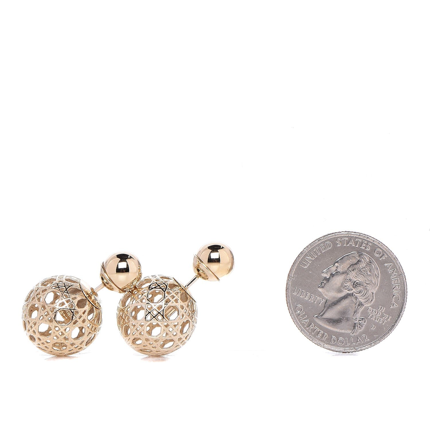 Christian Dior Cannage Mise En Dior Tribal Earrings Gold 2 of 5