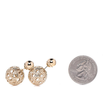 Christian Dior Cannage Mise En Dior Tribal Earrings Gold 2 of 5