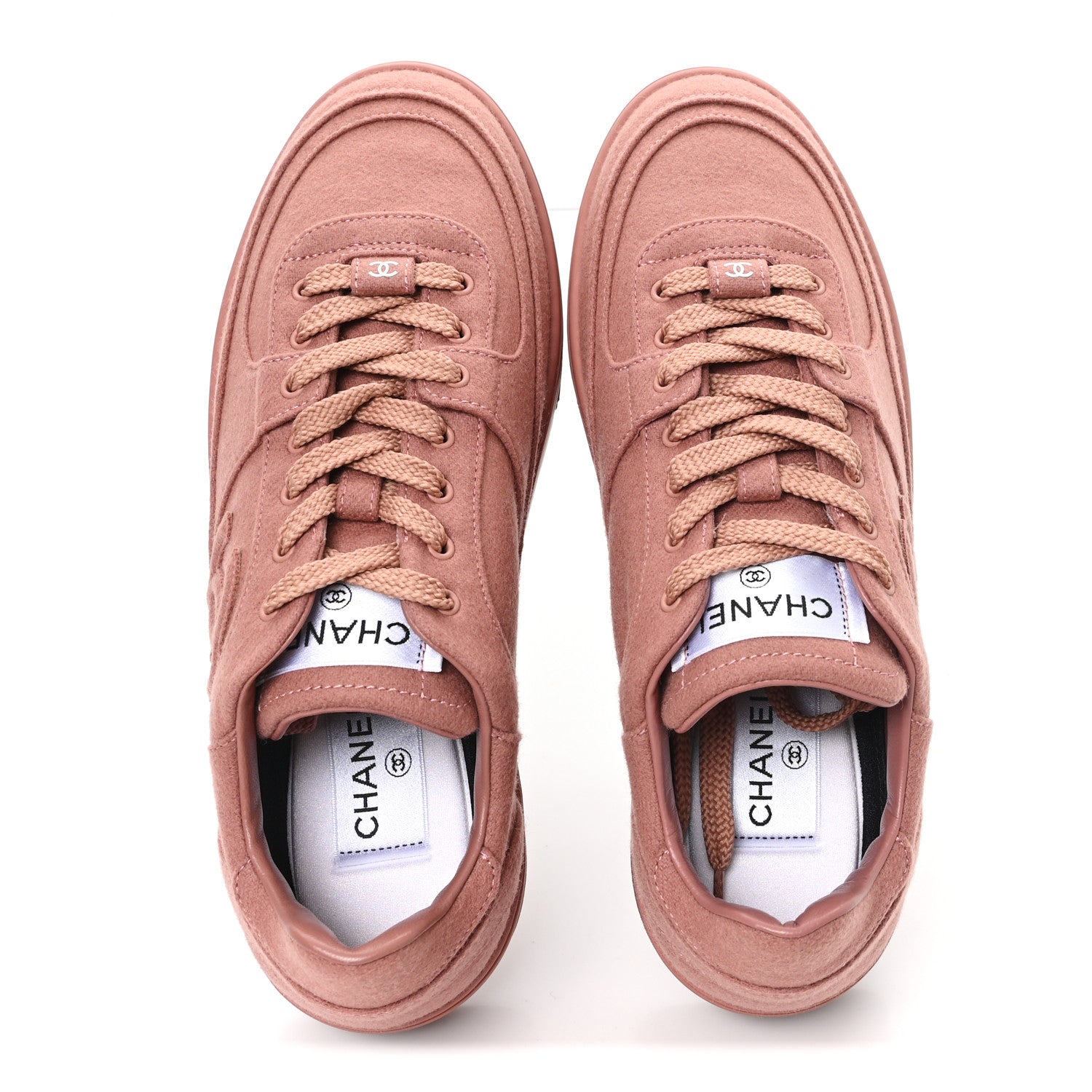 Chanel Wool Mixed Fibers Womens CC Sneakers 39 Pink 2 of 10