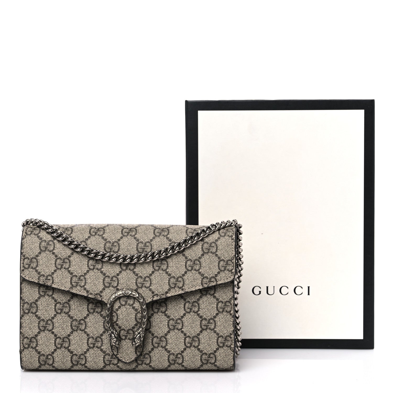 Gucci GG Supreme Monogram Mini Dionysus Chain Wallet Beige Taupe 10 of 10