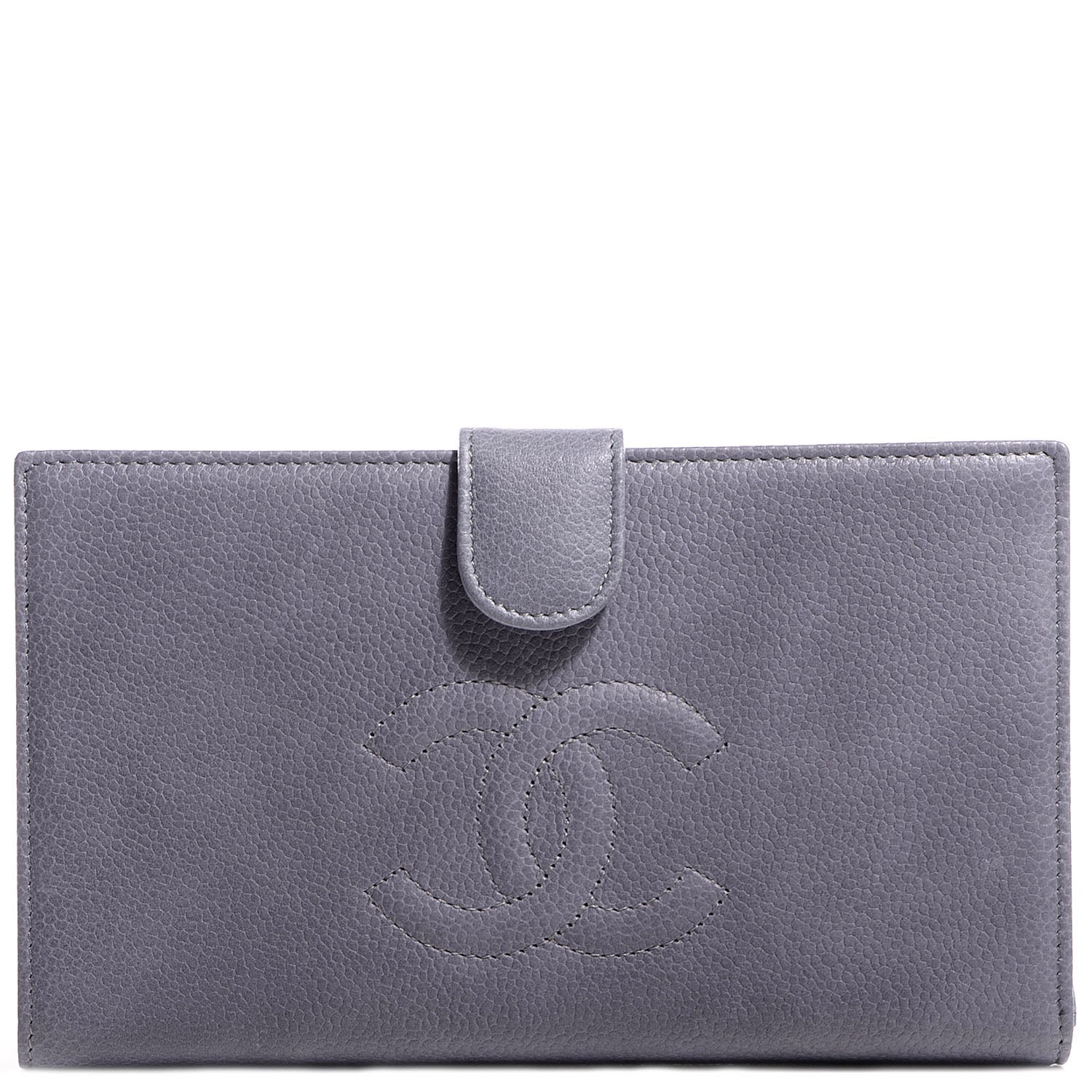 Chanel Caviar CC French Wallet Grey 1 of 9