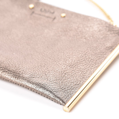 Chloe Metallic Calfskin Mini Roy Chain Pouch Bronze 6 of 10