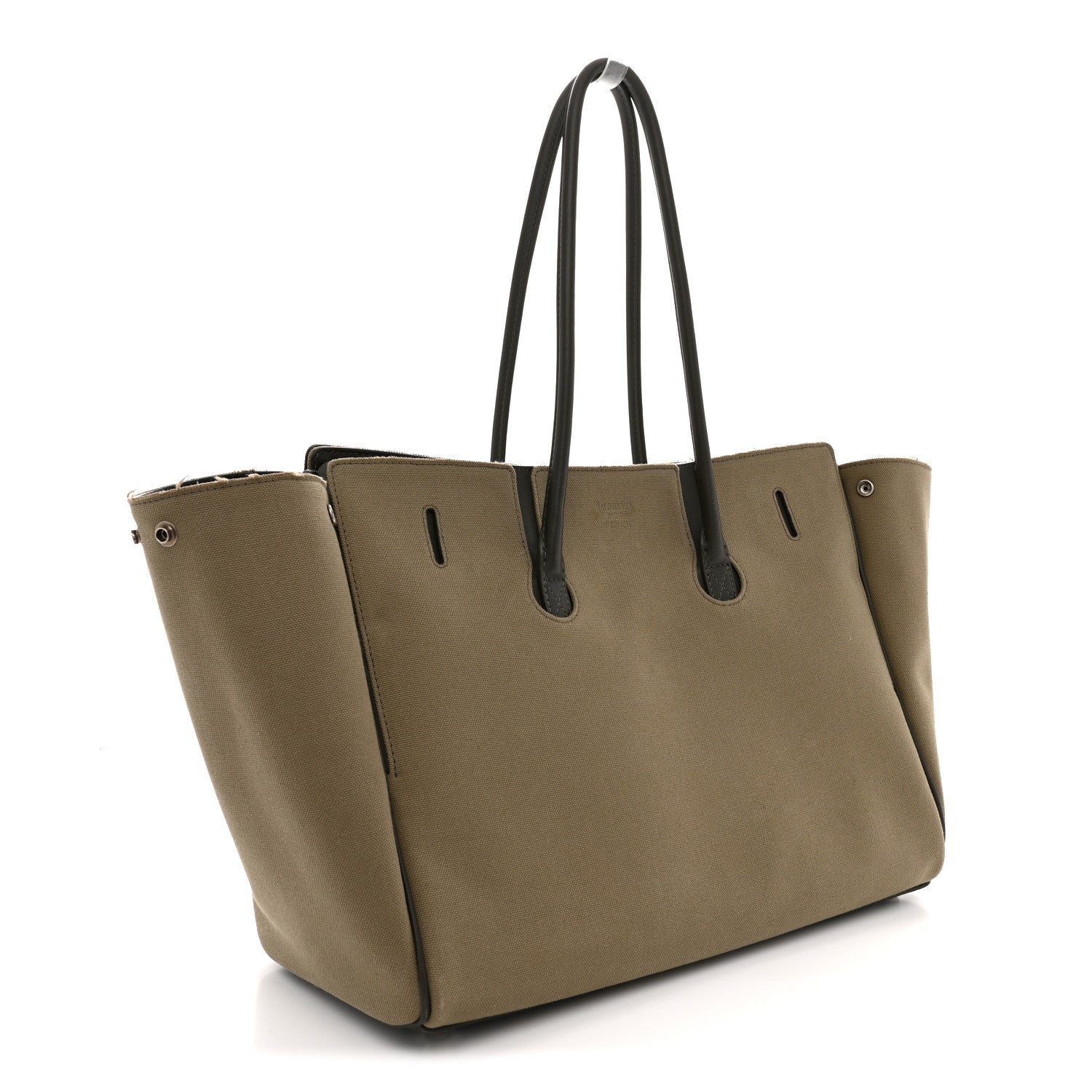Balenciaga Canvas Smooth Calfskin Medium Bel Air Carry All Bag Khaki 3 of 11