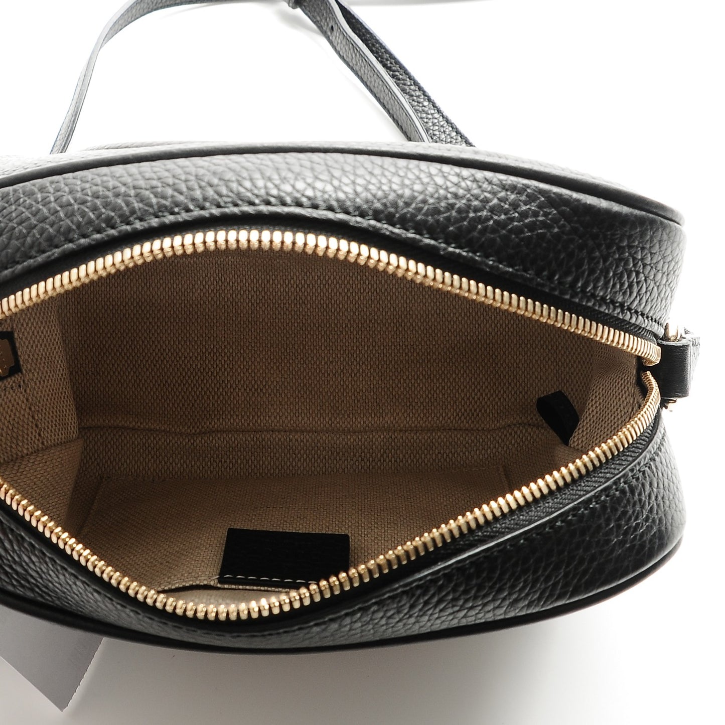 Pebbled Calfskin Small Soho Disco Bag Black