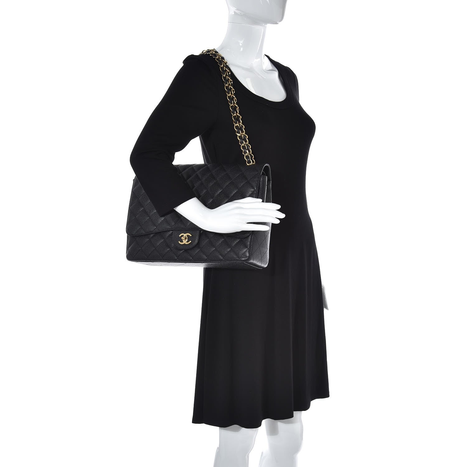 Chanel Caviar Quilted Maxi Double Flap Black 2 of 9