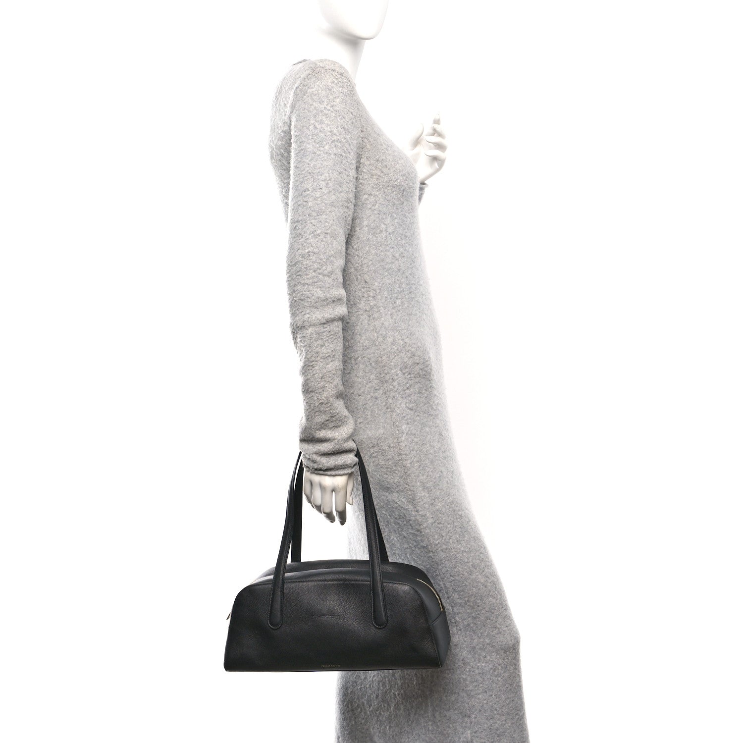 Mansur Gavriel Pebbled Calfskin Handbag Black 2 of 9
