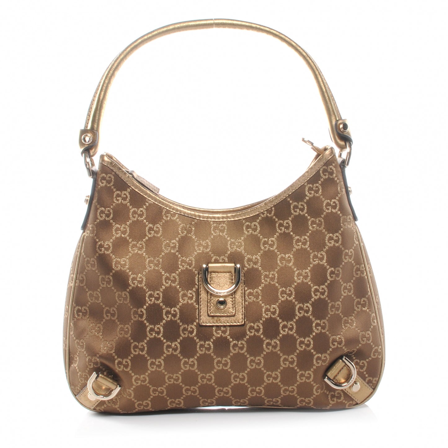 Satin Monogram Small Abbey Hobo Bronze