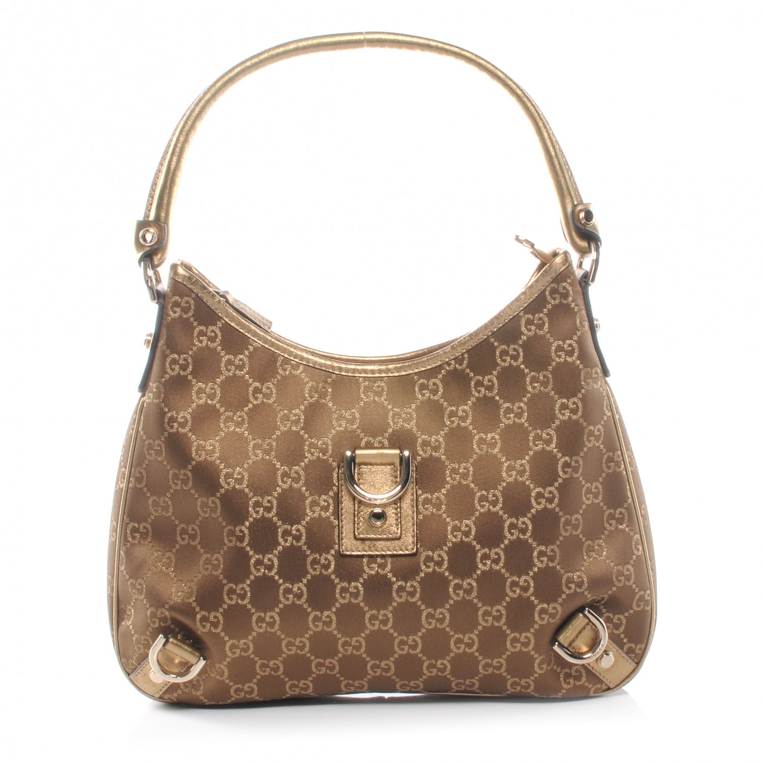Gucci Satin Monogram Small Abbey Hobo Bronze 1 of 8