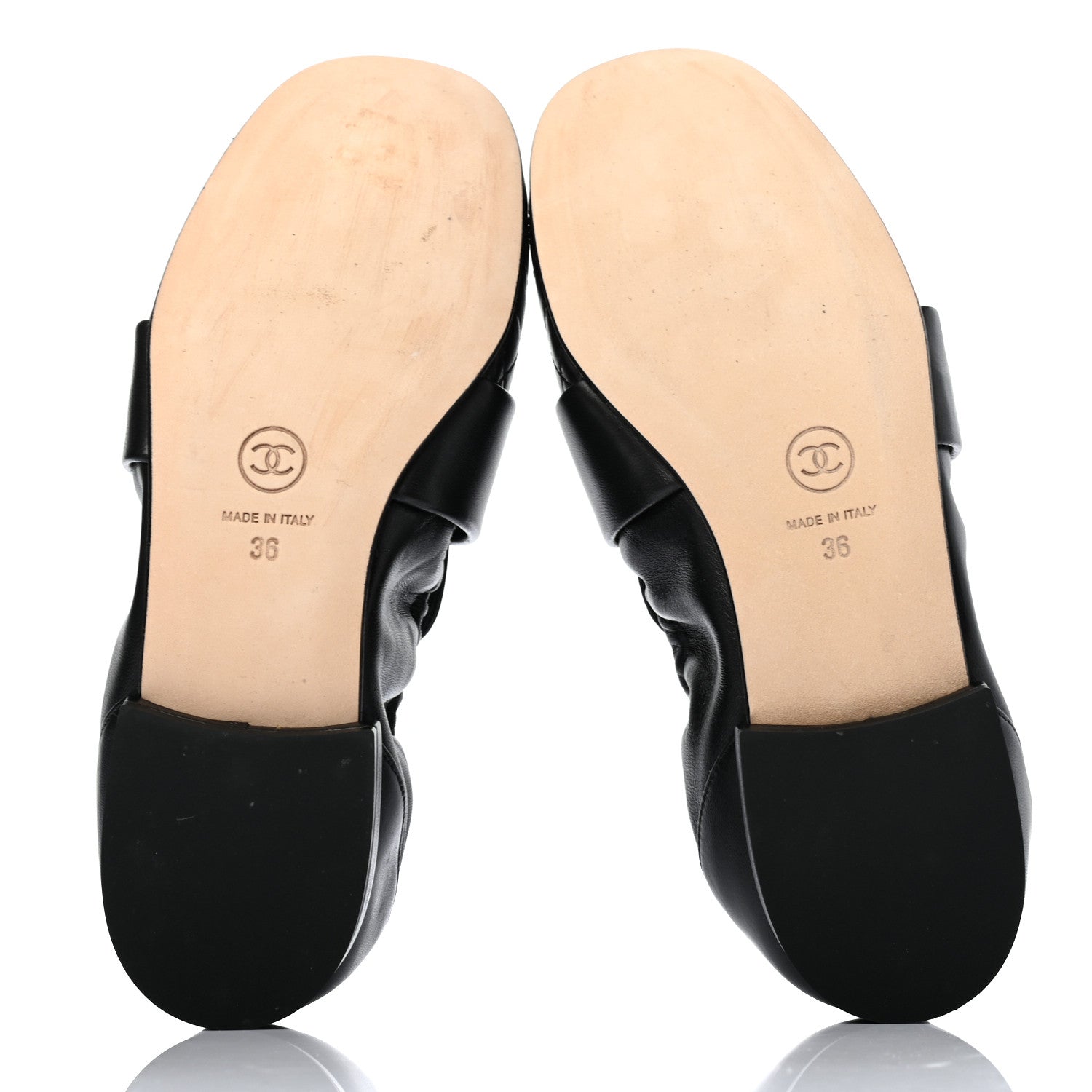 Chanel Laminated Lambskin Womens Quilted Elastic CC Moccasin Loafers 36 Black 5 of 8