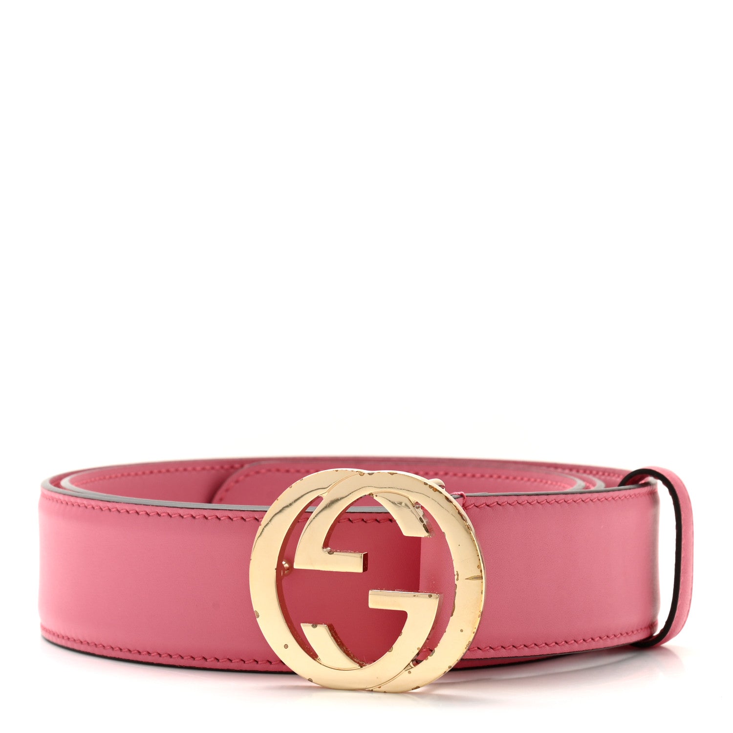 Gucci Moon Calfskin Interlocking G 37mm Belt 95 38 Glossy Pink 1 of 10
