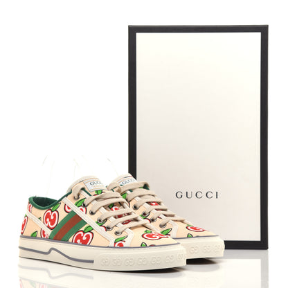 Gucci Canvas Web GG Apple Womens 1977 Tennis Sneakers 38 Ivory Red Mystic White New Shamarock 8 of 8
