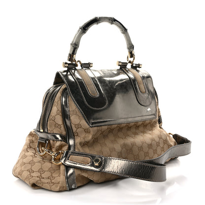 Gucci Monogram Pop Bamboo Large Top Handle Tote Pewter 3 of 14