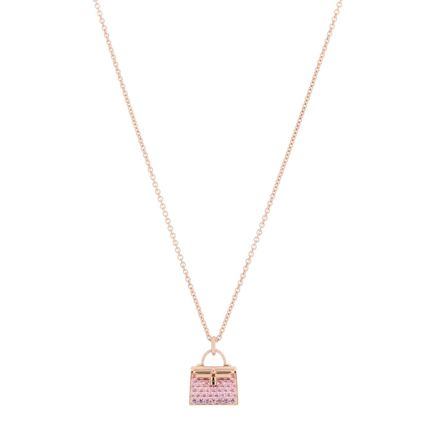 18K Rose Gold Pink Sapphire Kelly Amulettes Pendant Necklace