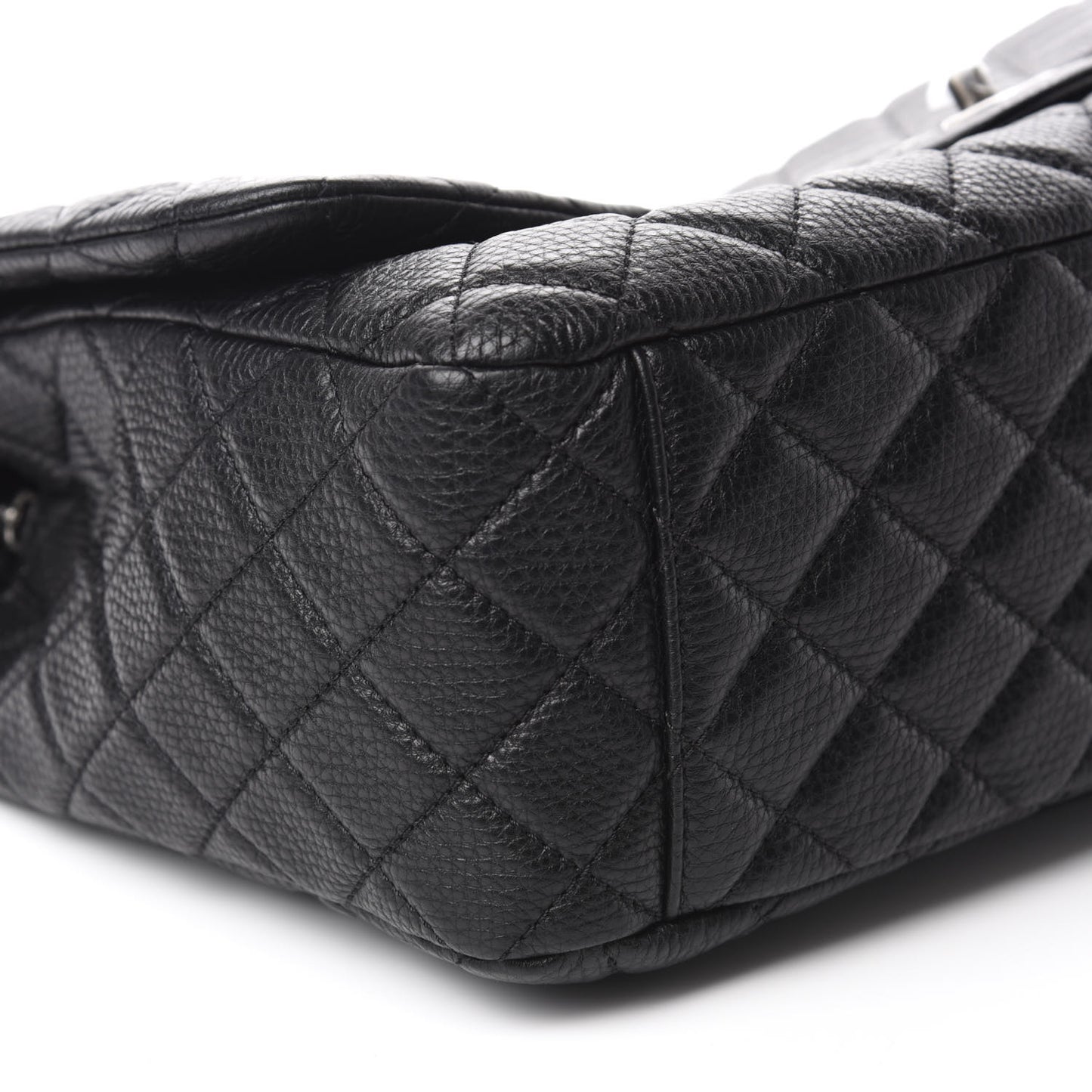 Calfskin Quilted Small XXL Travel Flap Bag Black