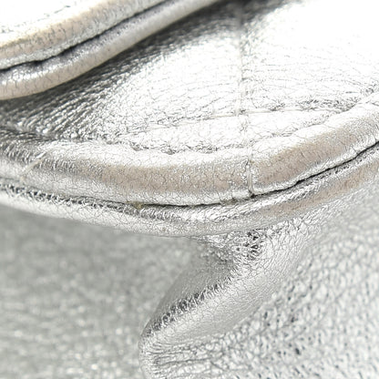 Chanel Metallic Lambskin Quilted Wallet On Chain WOC Silver 13 of 13