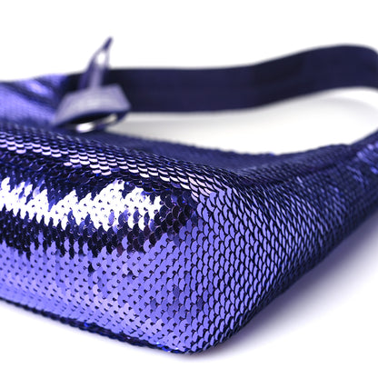 Prada Paillettes Sequin Mini Re-Edition 2000 Bag Iris Black 9 of 9