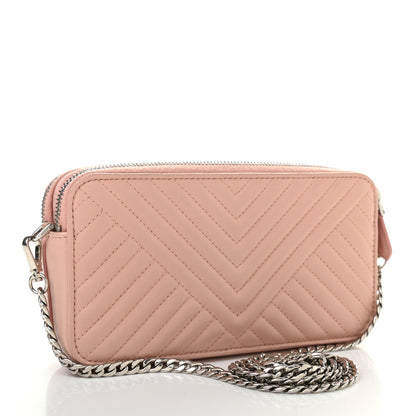 Prada Nappa Impunture Diagramme Mini Double Zip Chain Crossbody Bag Orchidea 2 of 14