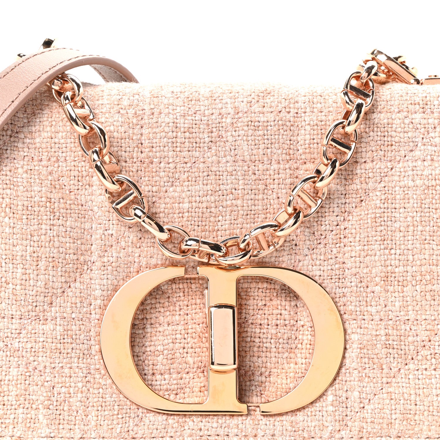 Christian Dior Linen Macrocannage Small Caro Bag Rose 8 of 10