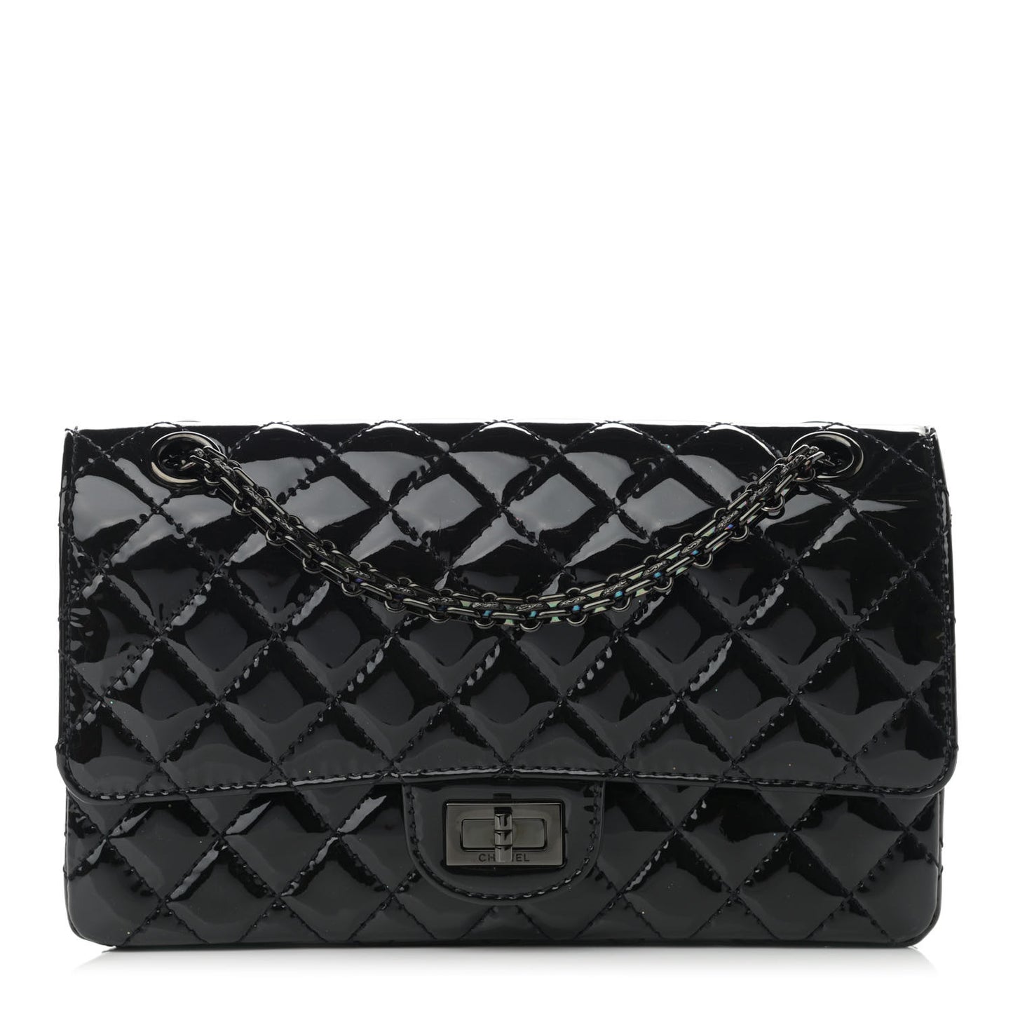 Patent Calfskin Quilted 2.55 Reissue 225 Flap So Black
