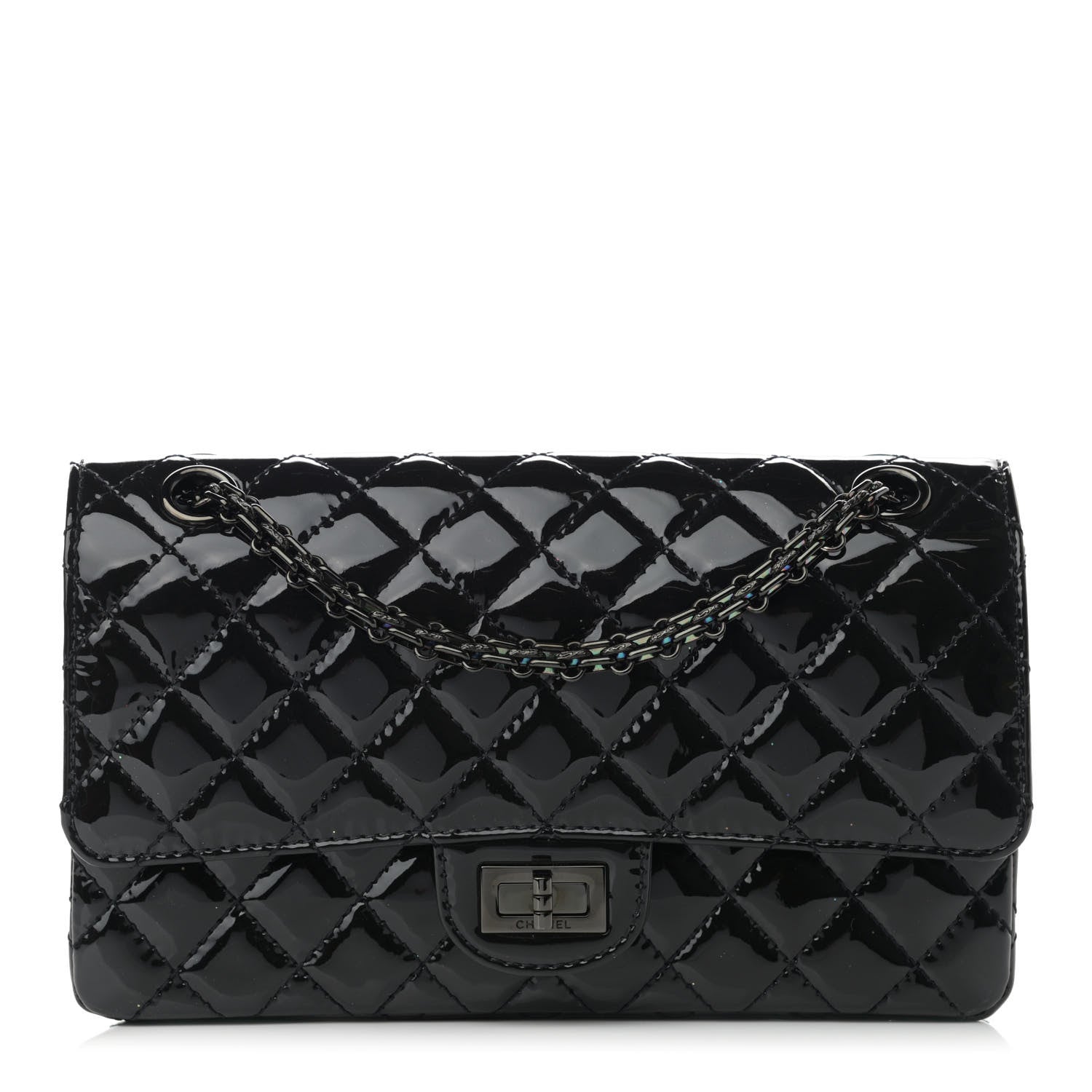 Chanel Patent Calfskin Quilted 2.55 Reissue 225 Flap So Black 1 of 13