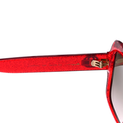 Gucci Acetate Square Frame Sunglasses GG0036S Glitter Red 6 of 7