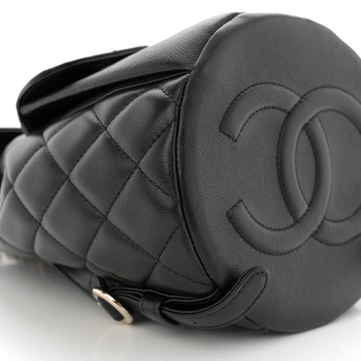 Caviar Quilted Pockets Backpack Black
