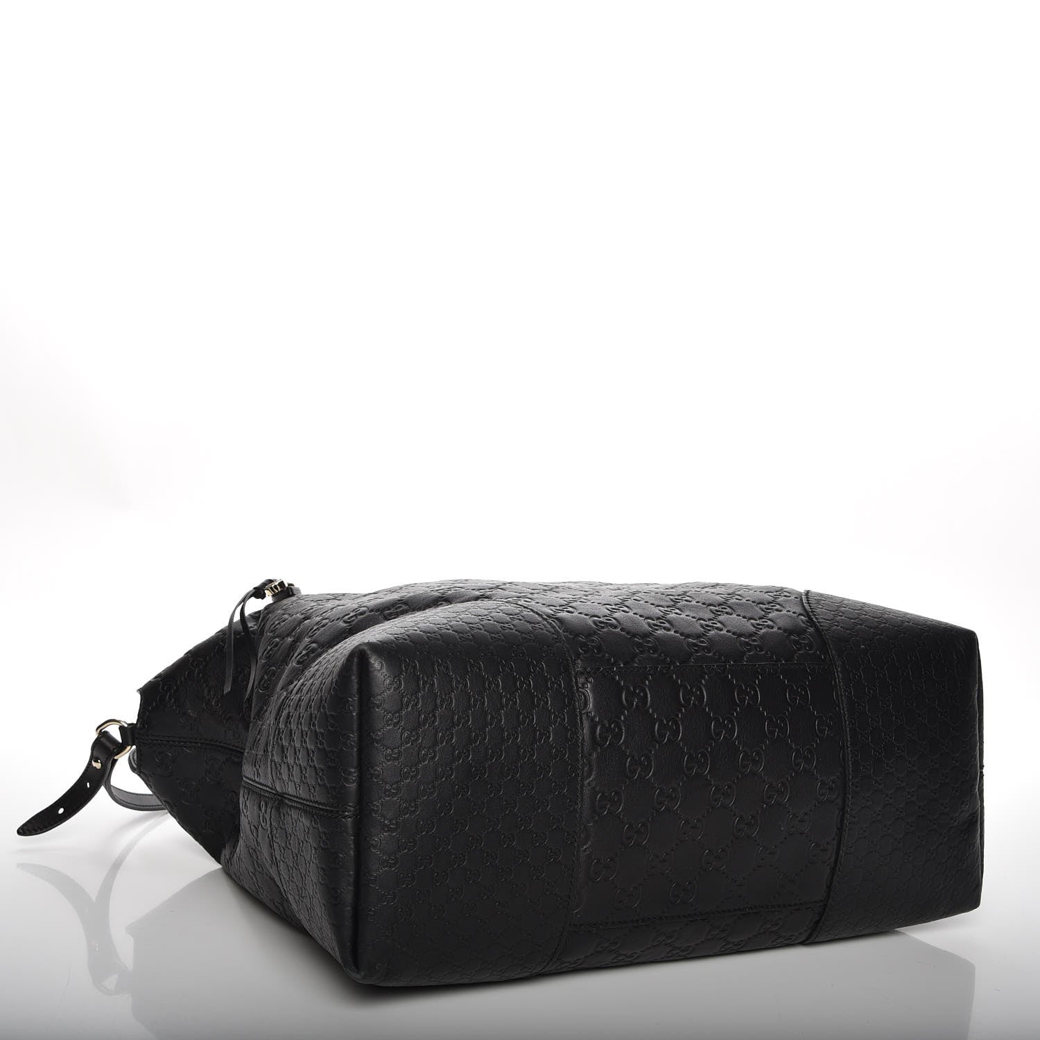 Gucci Guccissima Large Bree Foldover Tote Black 5 of 11