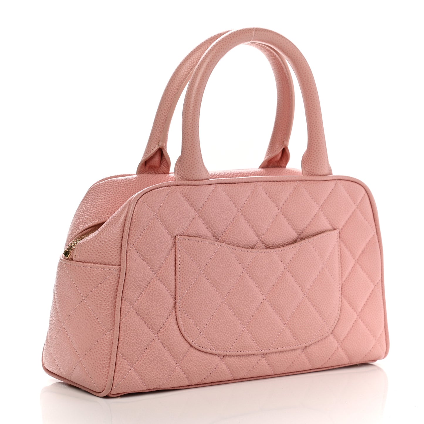 Caviar Quilted Small Bowler Pink