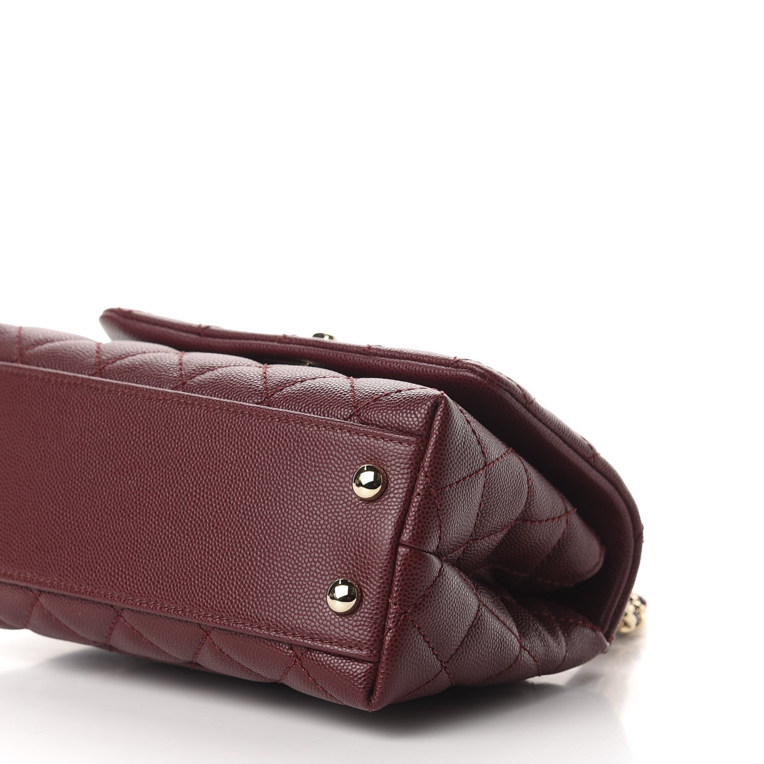 Chanel Caviar Quilted Extra Mini Coco Handle Flap Burgundy 9 of 10