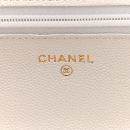 Chanel Caviar Quilted Wallet On Chain WOC White 6 of 17