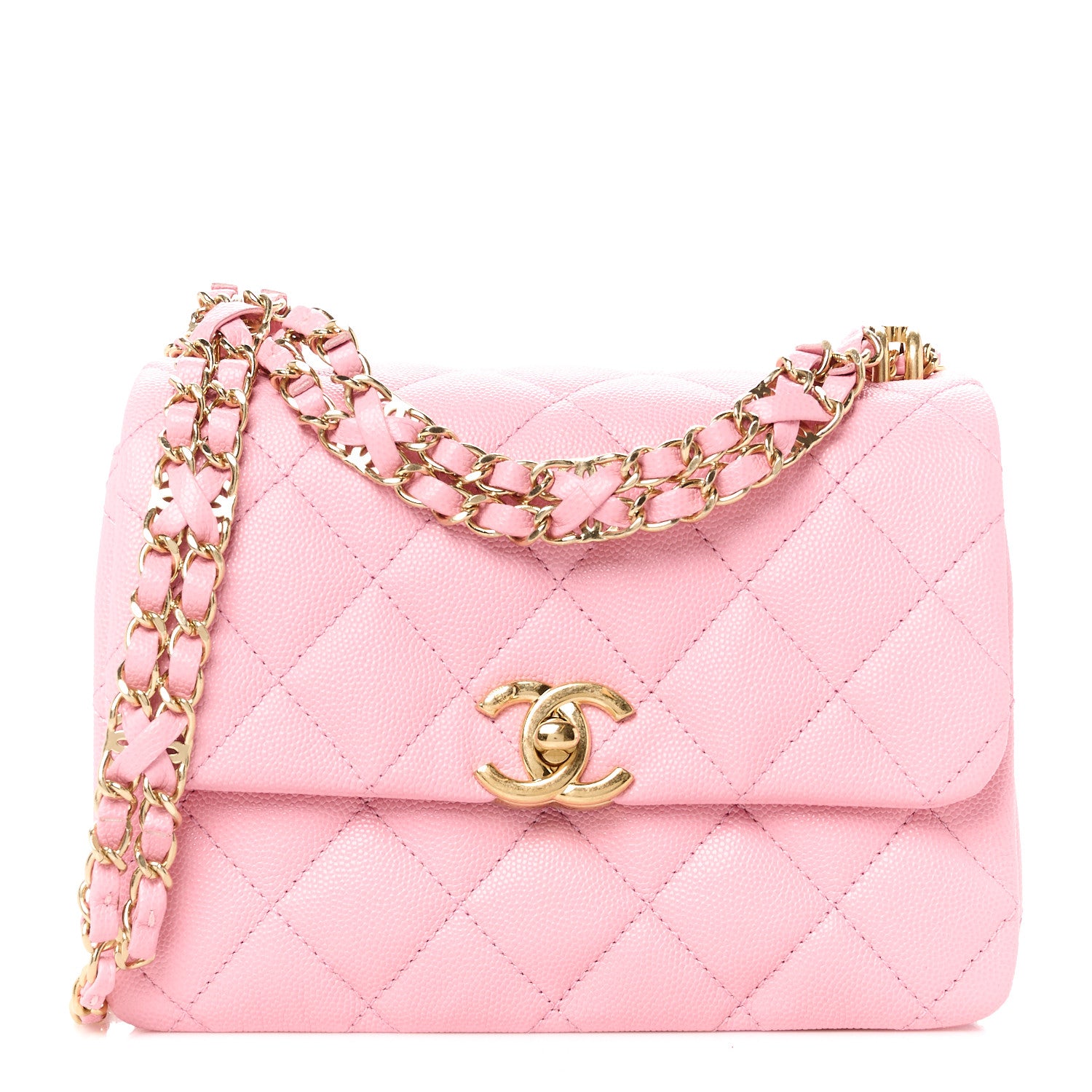 Chanel Caviar Quilted Mini Coco First Flap Pink 1 of 10