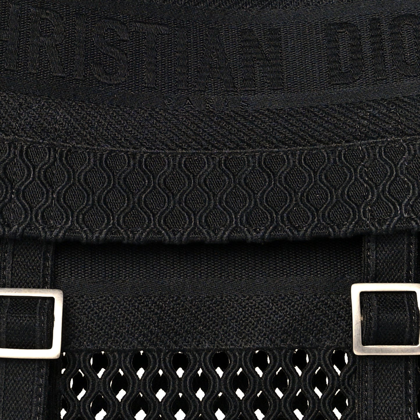 Canvas Embroidered Mesh Diorcamp Messenger Black