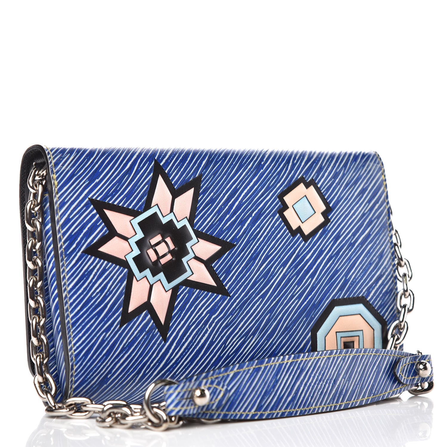 Louis Vuitton Epi Azteque Twist Chain Wallet Denim Light 3 of 12