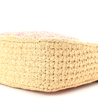 Prada Yarn Raffia Effect Crochet Striped Re-Edition 2005 Shoulder Bag Naturale Petalo 12 of 12