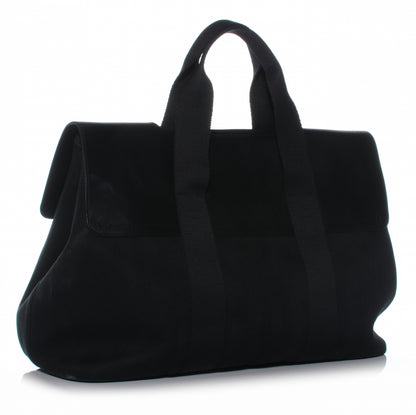 Hermes Herringbone Cotton and Leather Valparaiso Black 3 of 8