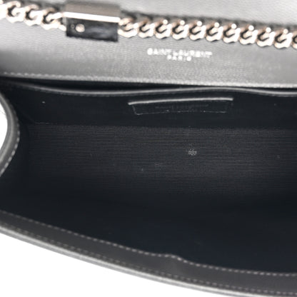 Saint Laurent Grain De Poudre Medium Classic Monogram Kate Satchel Earth Grey 5 of 15