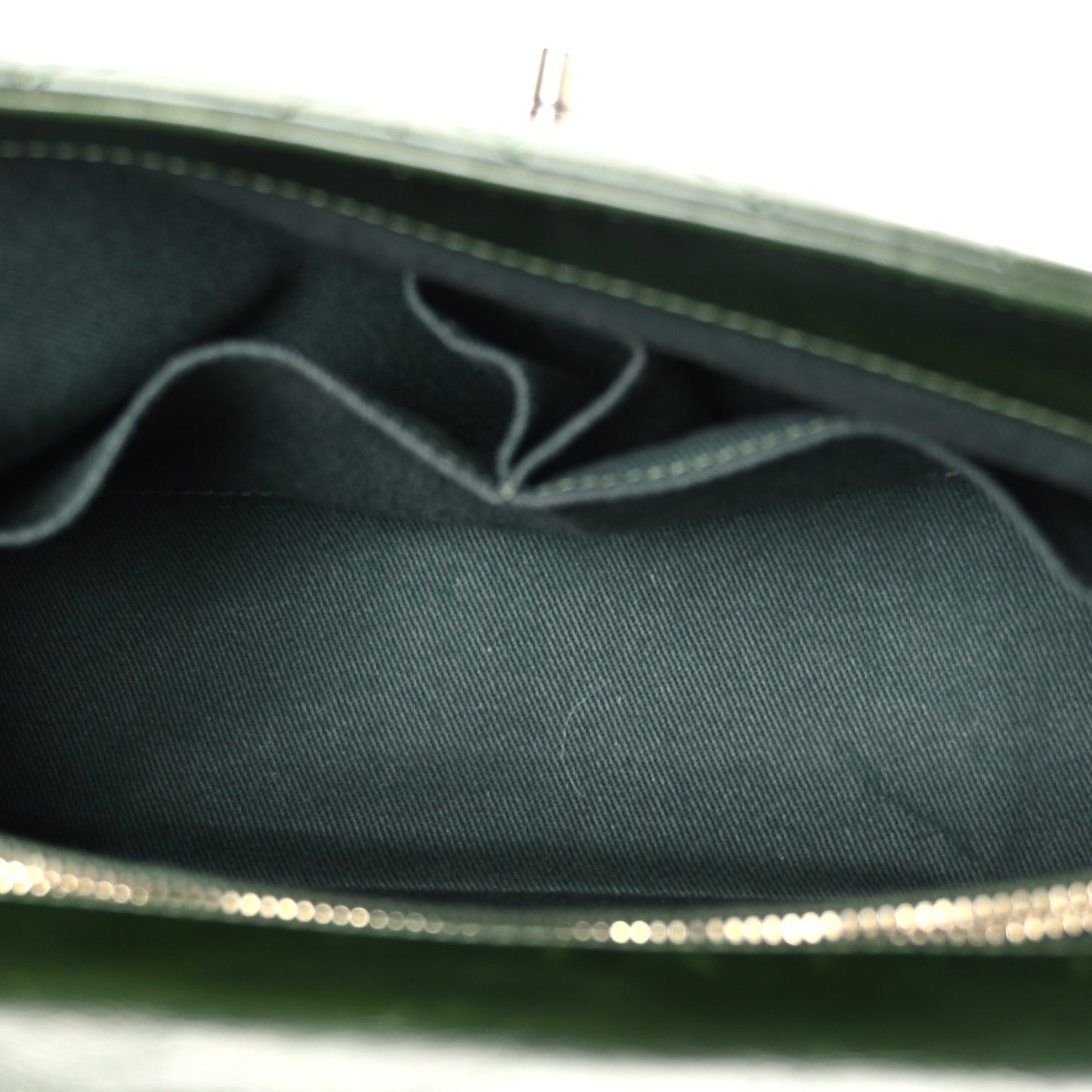 Calfskin Chevron Quilted Small Coco Handle Flap Green