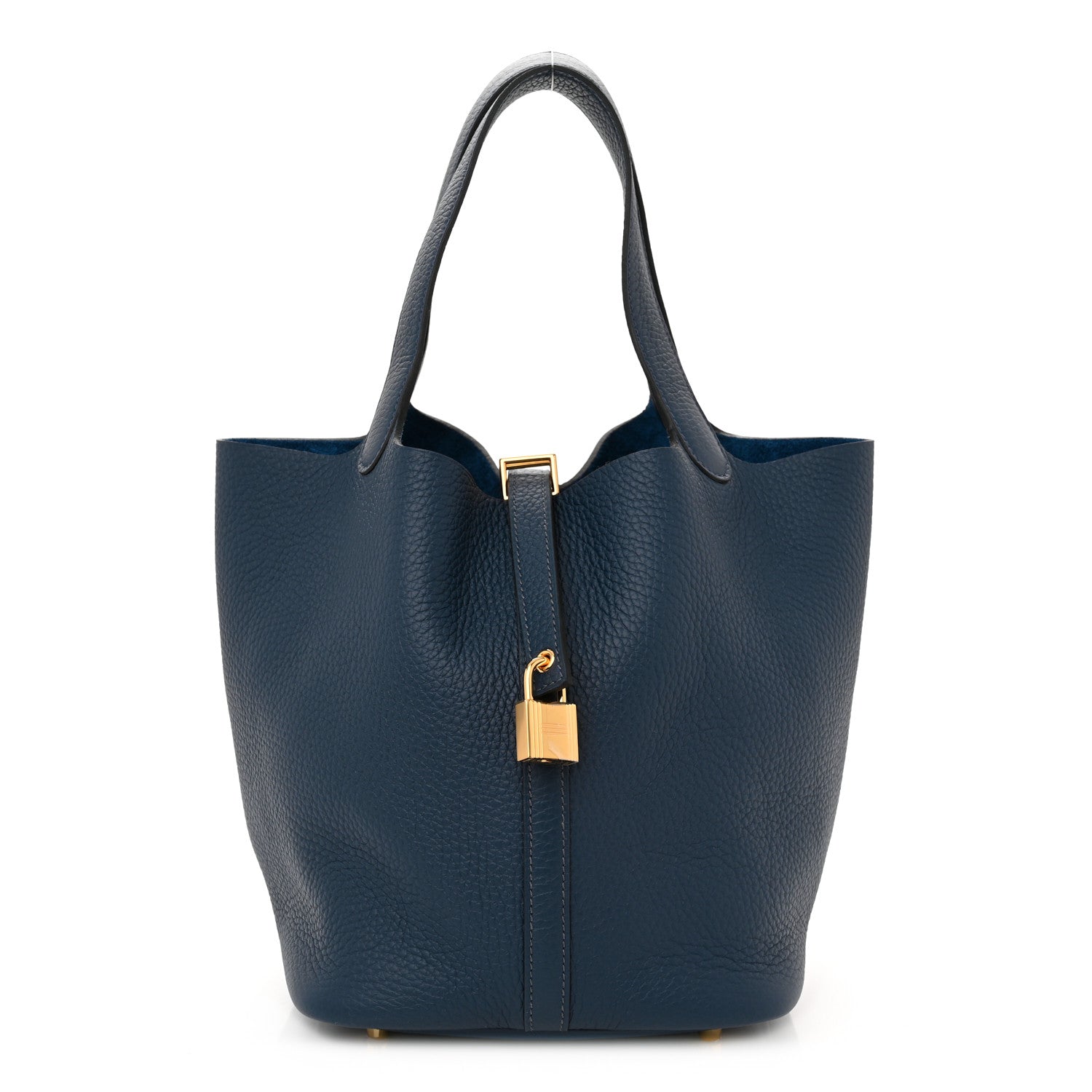 Hermes Taurillon Clemence Picotin Lock 22 MM Bleu De Prusse 1 of 11