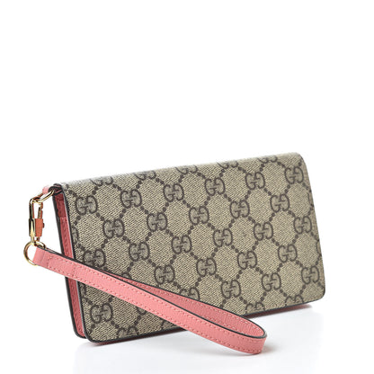 Gucci GG Supreme Monogram Embroidered Face iPhone 6 Case Wristlet Pink 3 of 8