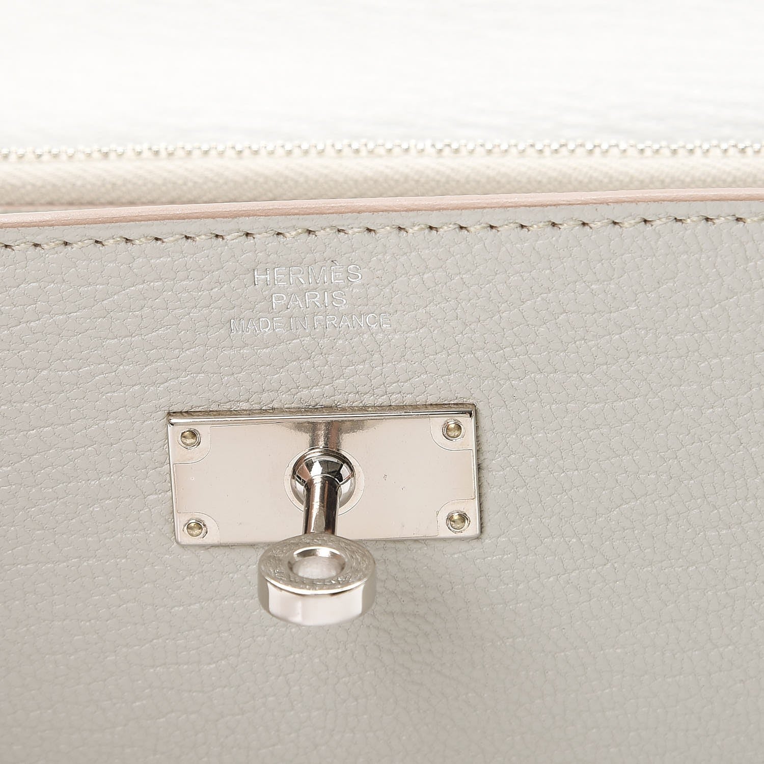 Hermes Chevre Mysore Kelly Longue Wallet Gris Perle 6 of 9
